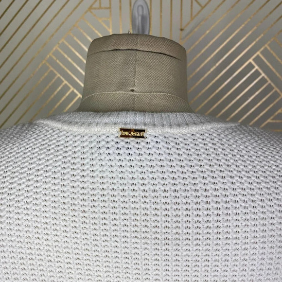 St. John Sport Striped Short Sleeve Knit Sweater in White & Tan Size US XS - Picture 8 of 12